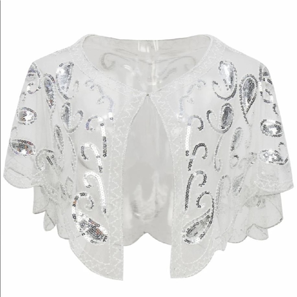 1920s White Sequin Shawl Wrap
Babebeyond brand